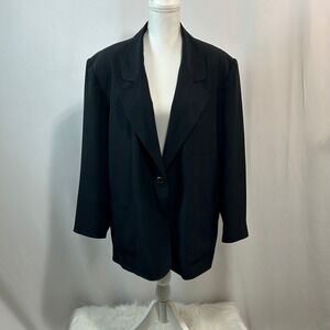 Da-Rue California Blazer Women Size 18 Black Career‎ Business Gold Button